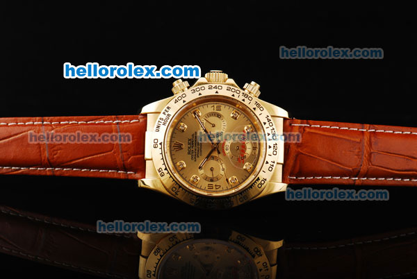 Rolex Daytona Oyster Perpetual Automatic Movement Gold Case and Golden Dial - Click Image to Close